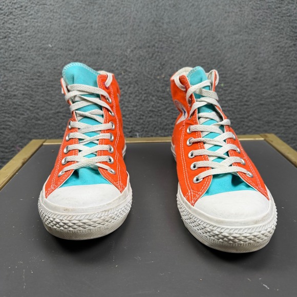 Converse Chuck Taylor All Star High‎ Top Orange Teal GO VOLS Shoes Mens 6.5 - Picture 3 of 9
